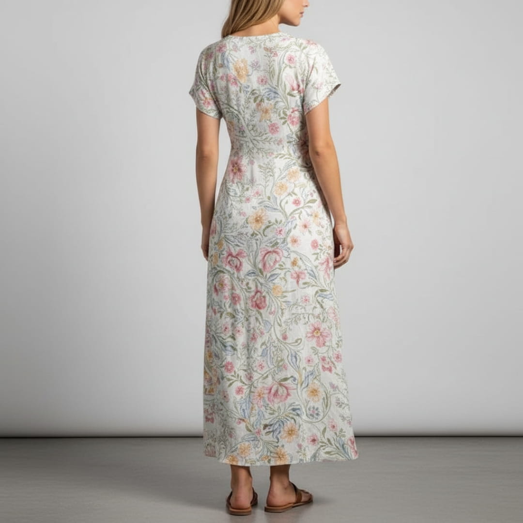 Aurora Boho Pattern Maxi Dress – Lightweight Summer Casual Beach Style Dress