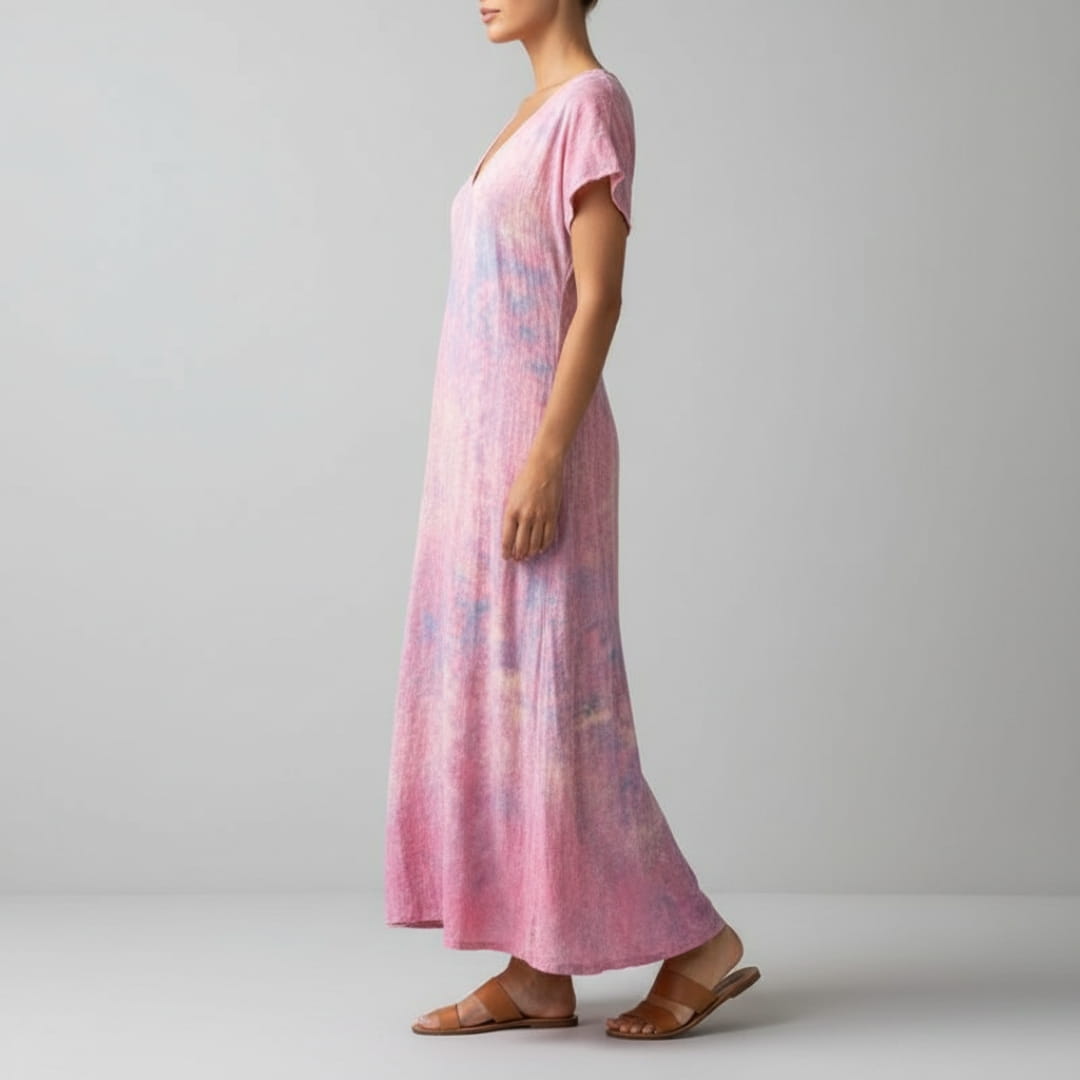 Aurora Boho Pattern Maxi Dress – Lightweight Summer Casual Beach Style Dress
