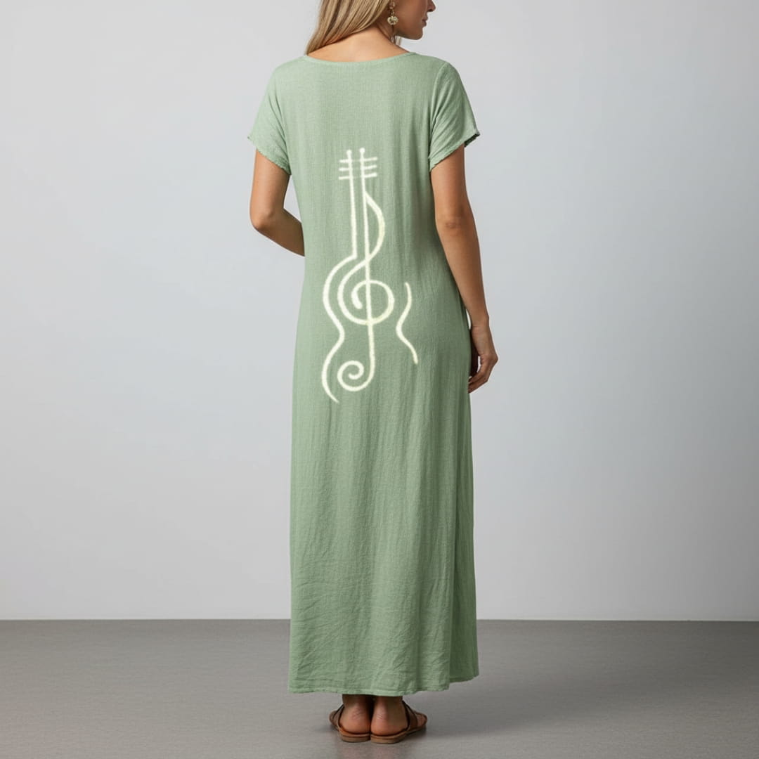 Aurora Boho Pattern Maxi Dress – Lightweight Summer Casual Beach Style Dress