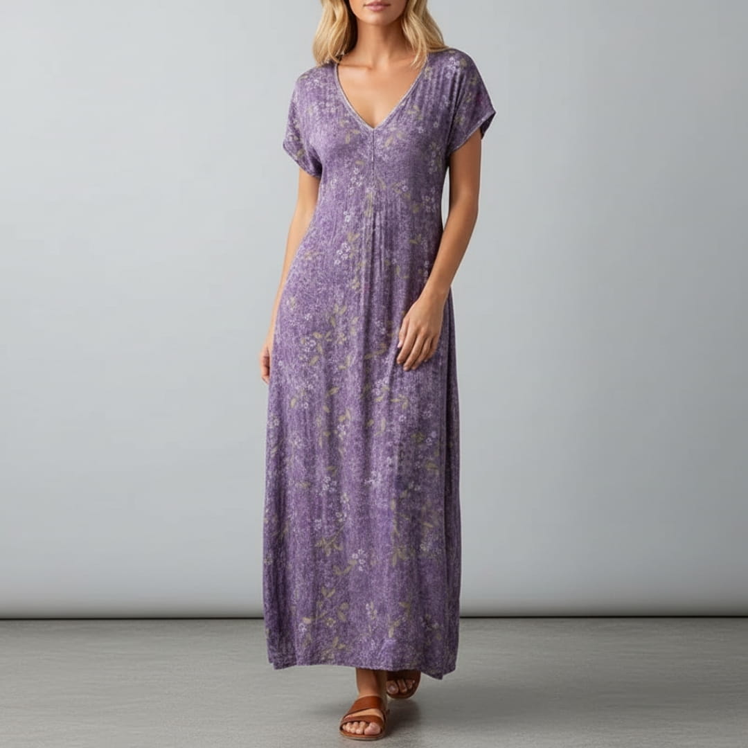 Aurora Boho Pattern Maxi Dress – Lightweight Summer Casual Beach Style Dress