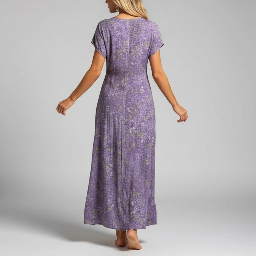 Aurora Boho Pattern Maxi Dress – Lightweight Summer Casual Beach Style Dress