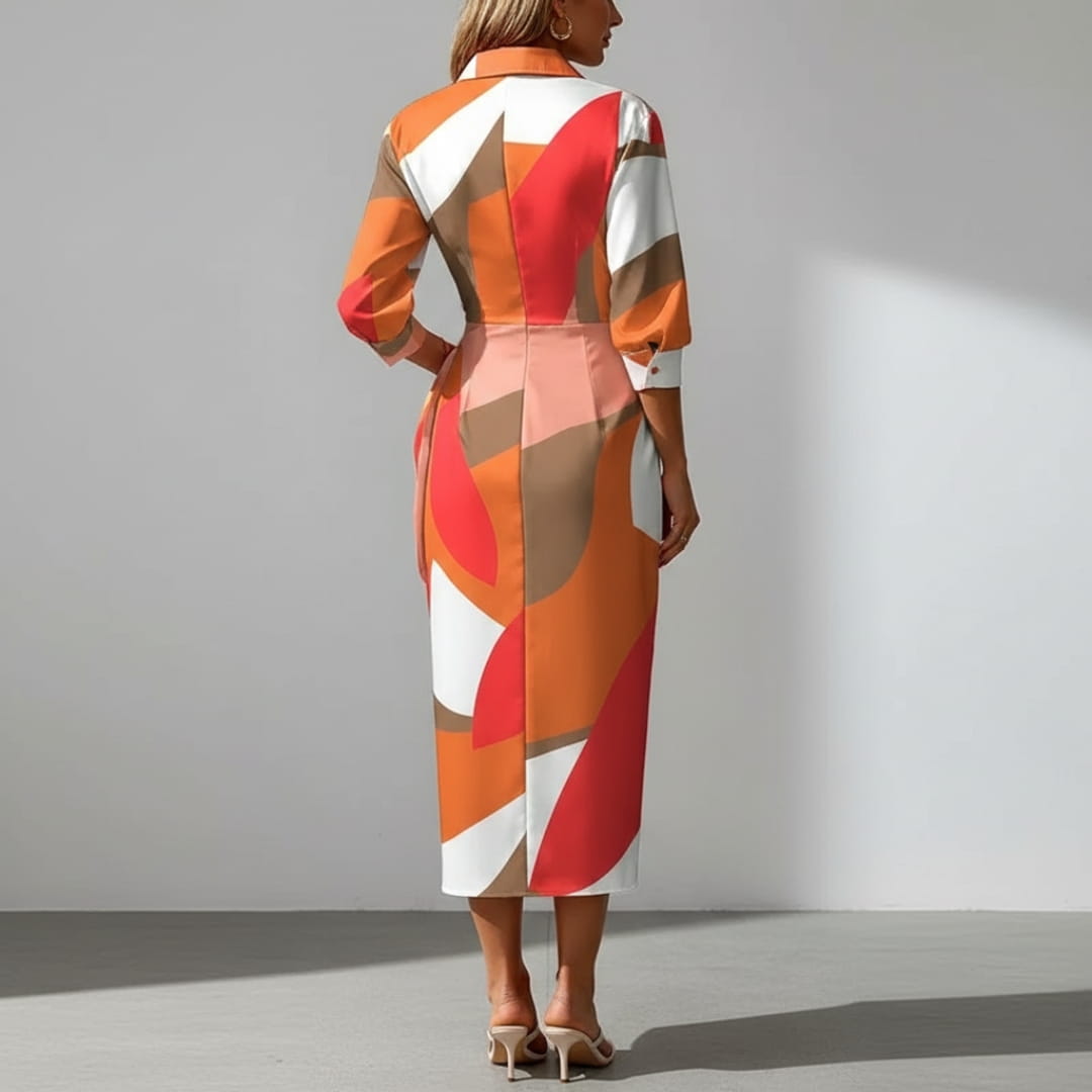 Valeria Printed Wrap Front Midi dress Dress – Lightweight Boho Casual Style
