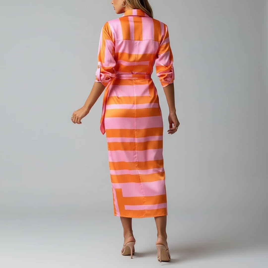 Valeria Printed Wrap Front Midi dress Dress – Lightweight Boho Casual Style