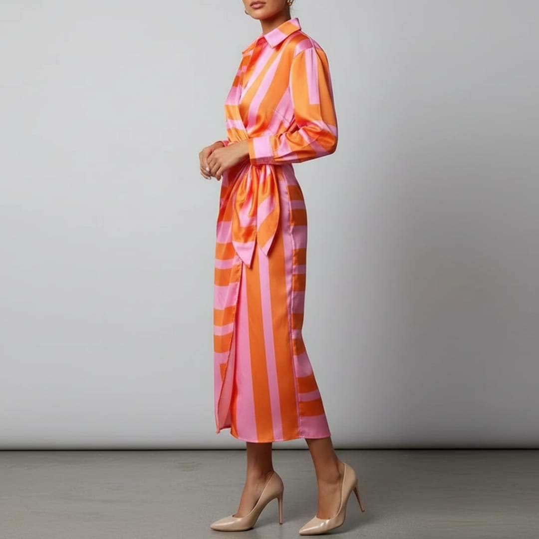 Valeria Printed Wrap Front Midi dress Dress – Lightweight Boho Casual Style