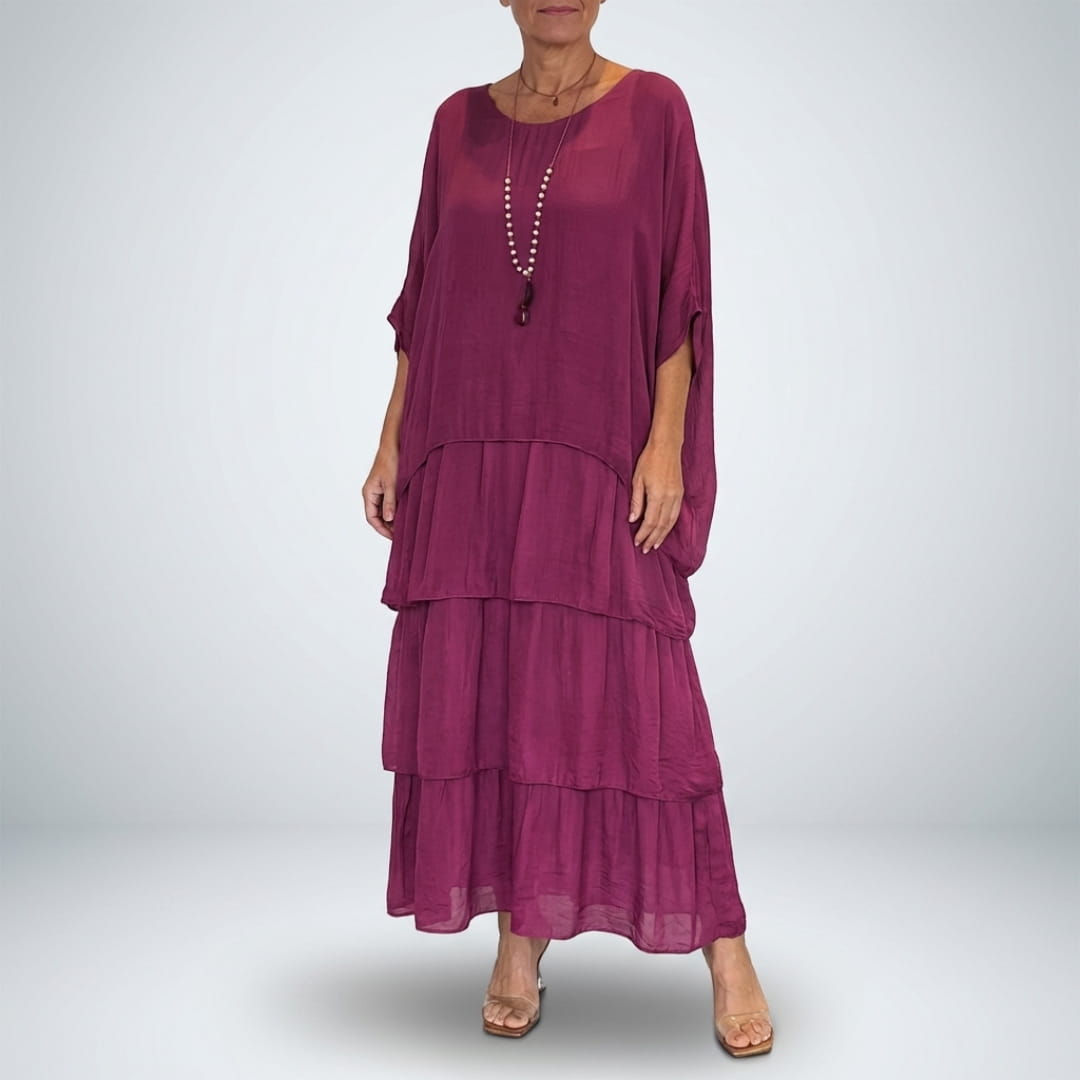 Sherine Women’s Chiffon Maxi Dress – Flowing Layered Design for Summer Elegance