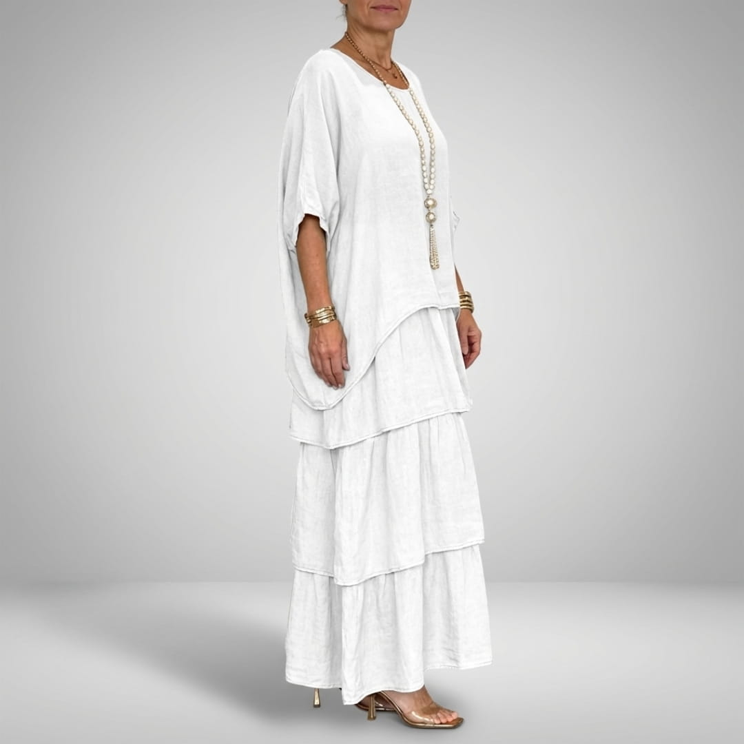 Sherine Women’s Chiffon Maxi Dress – Flowing Layered Design for Summer Elegance