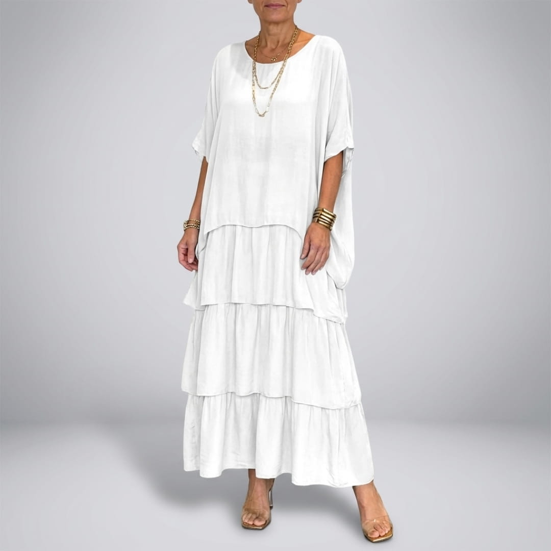 Sherine Women’s Chiffon Maxi Dress – Flowing Layered Design for Summer Elegance