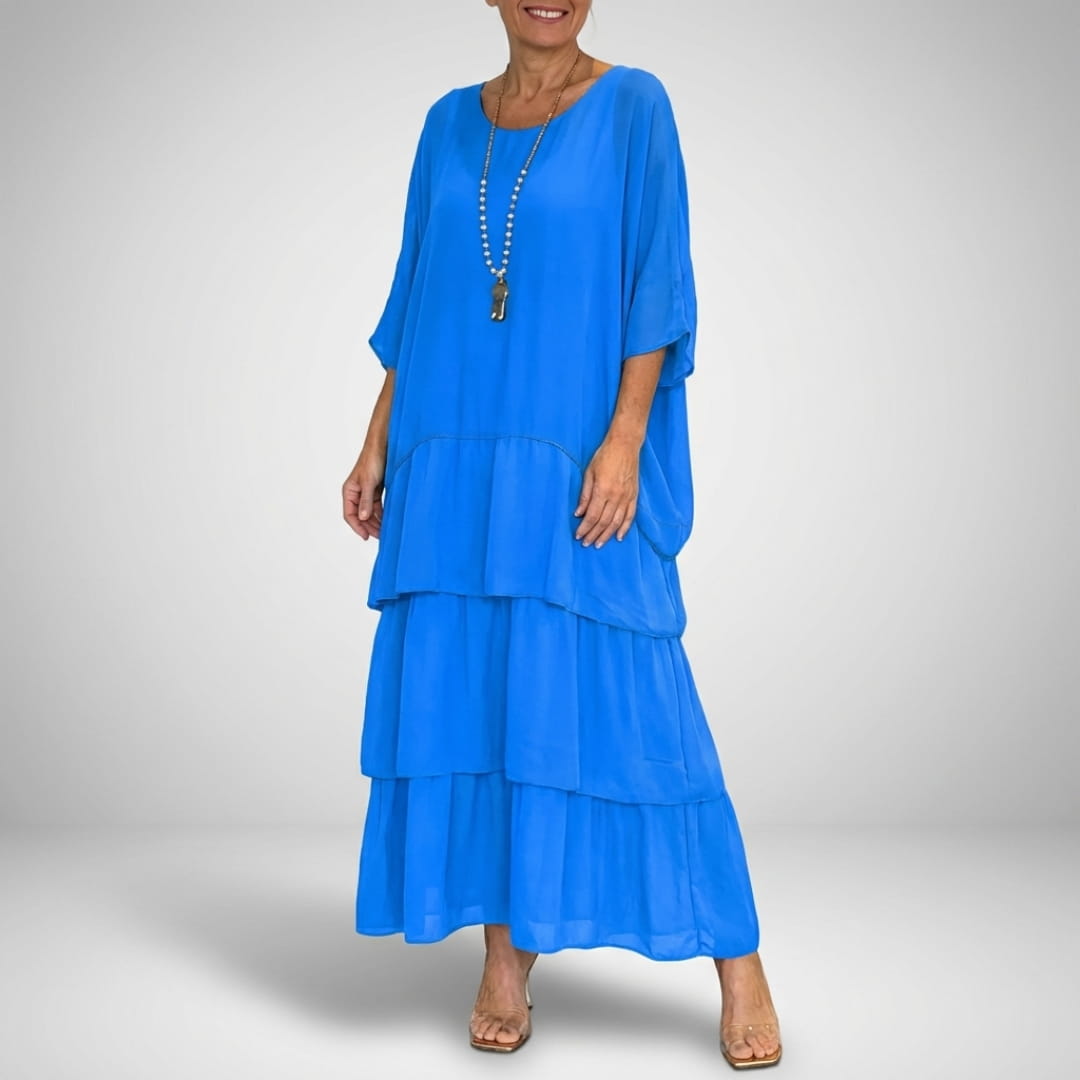 Sherine Women’s Chiffon Maxi Dress – Flowing Layered Design for Summer Elegance