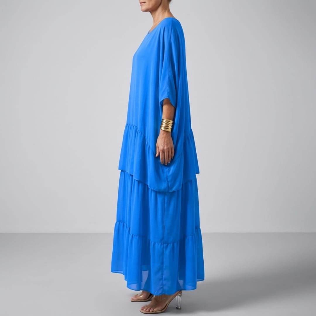 Sherine Women’s Chiffon Maxi Dress – Flowing Layered Design for Summer Elegance