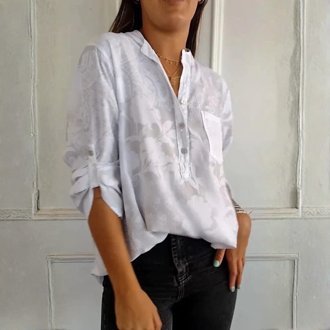 Stella Elegant Sequin Blouse – Lightweight Cotton Blend with Relaxed Fit