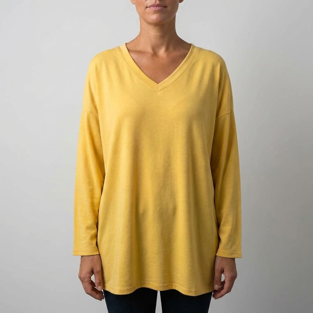 Eliza Cosy Long Sleeve Blouse – Soft Cotton-Blend with Relaxed Fit