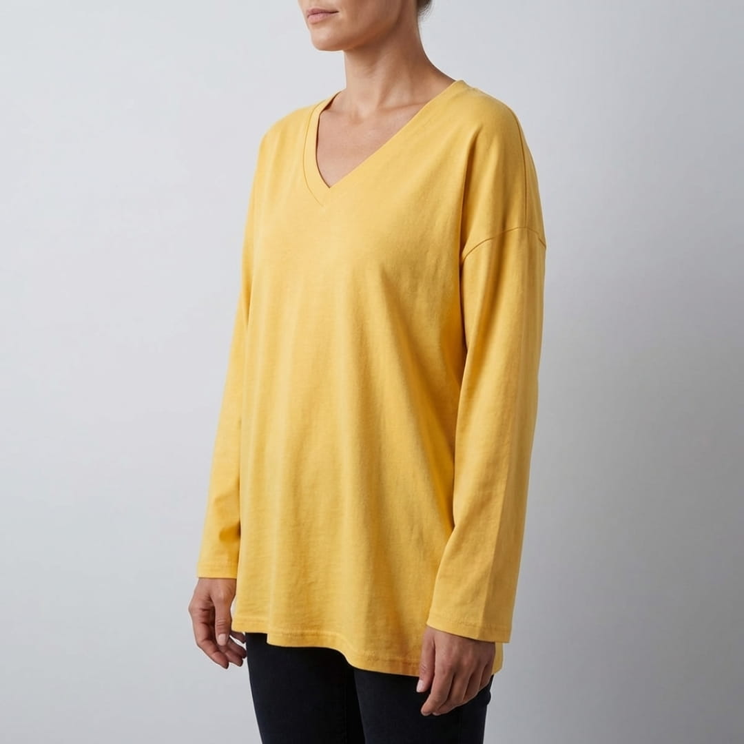 Eliza Cosy Long Sleeve Blouse – Soft Cotton-Blend with Relaxed Fit