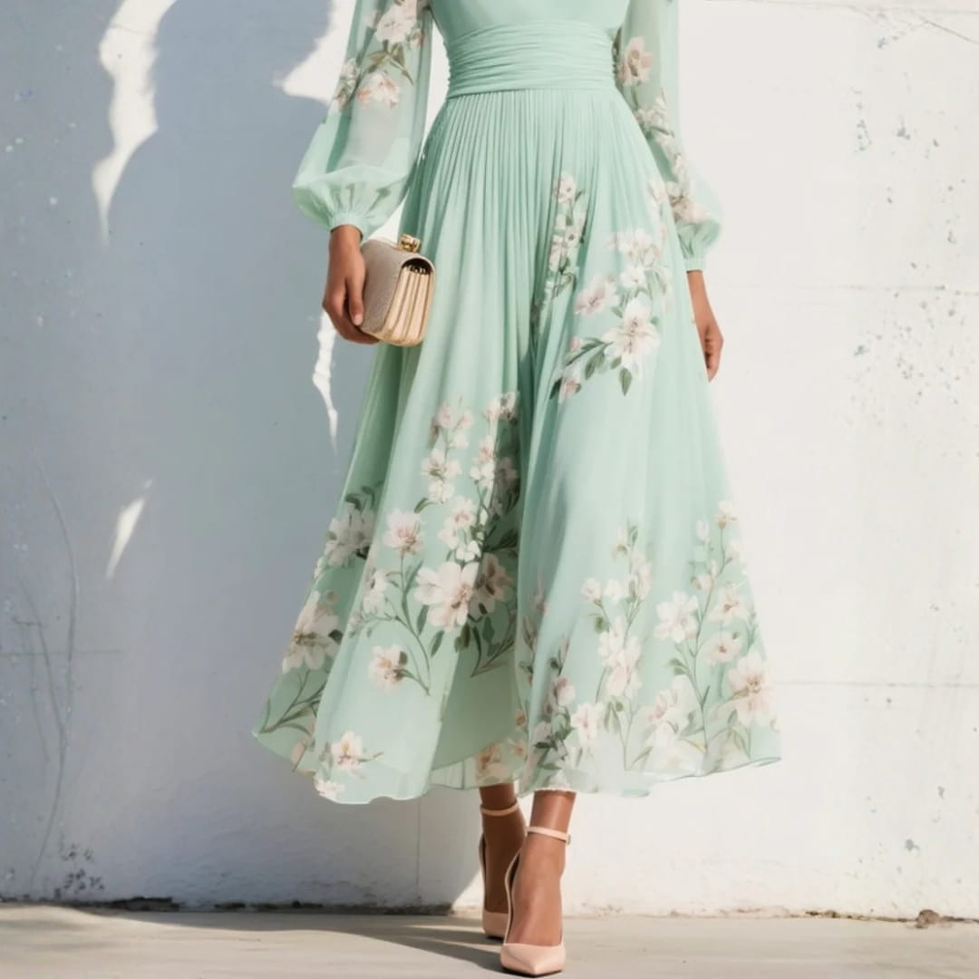 Ophelia Floral V-Neck Maxi Dress – Lightweight Elegant Occasion Dress