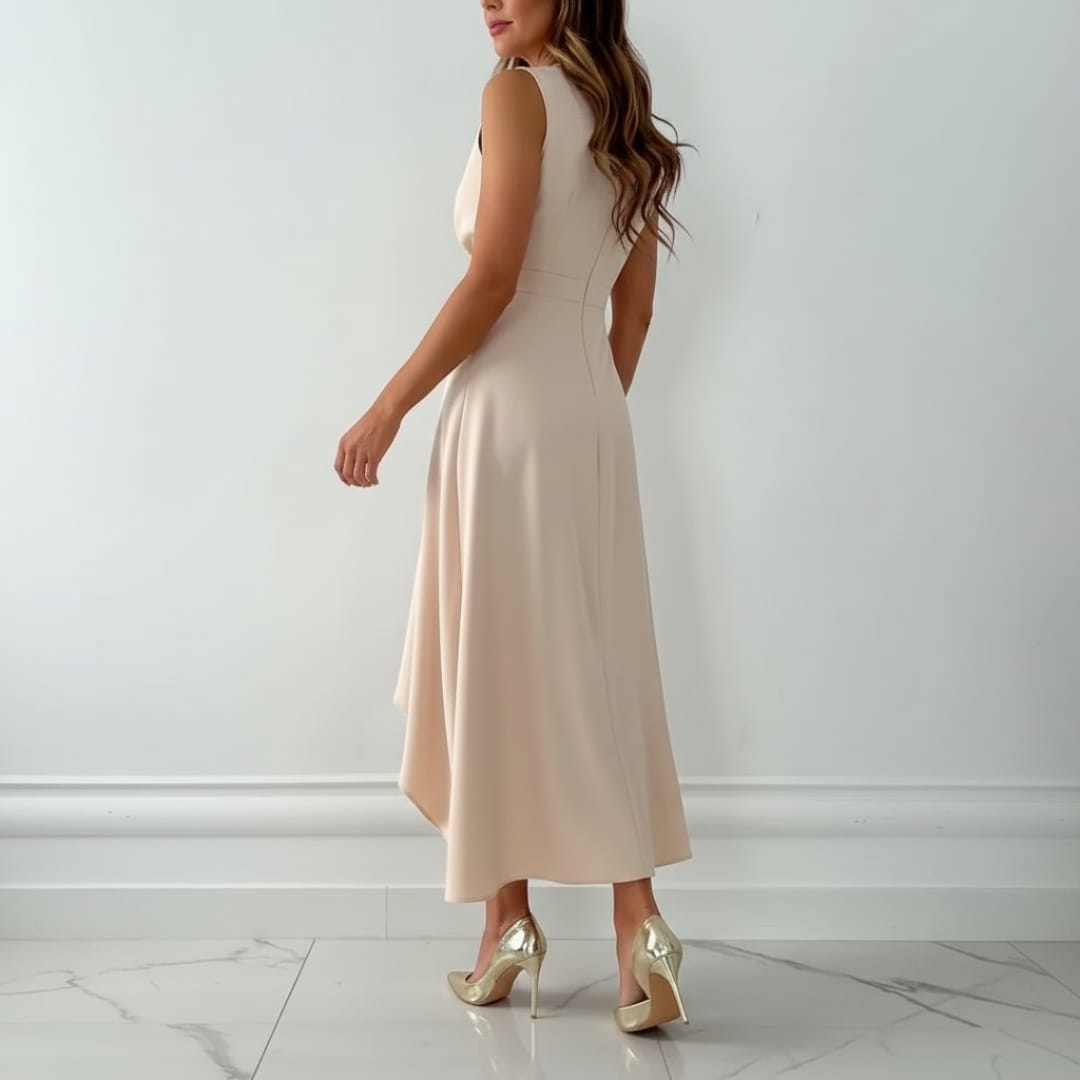 Delilah Wrap Midi Dress – Soft Fabric with Flattering V-Neck & Feminine Fit