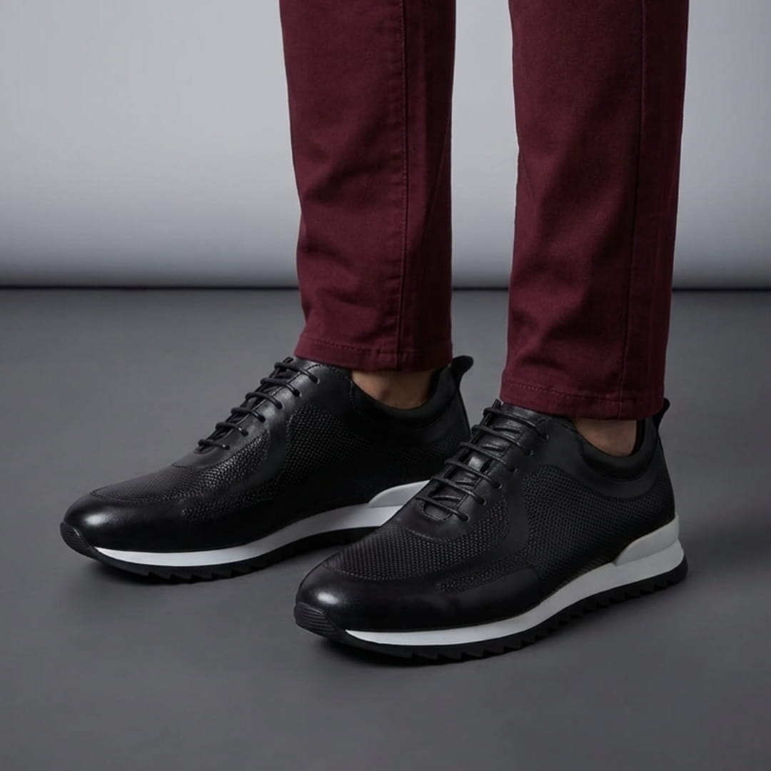 Enzo Italian Leather Shoes – Cushioned Casual Trainers