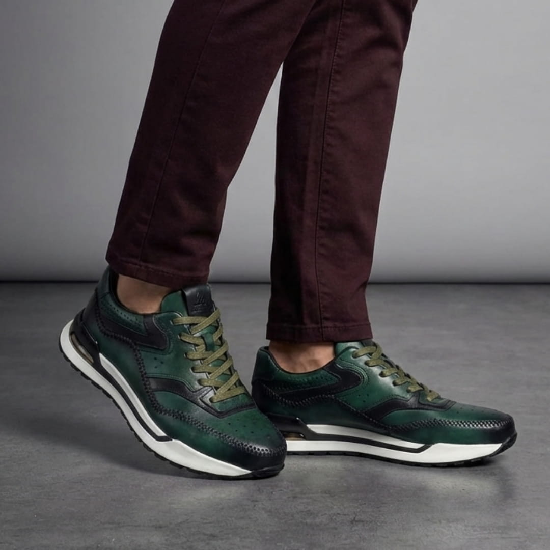 Alessandro Vieri Genuine Leather Oxford Sneakers – Smart Casual Comfort Shoes