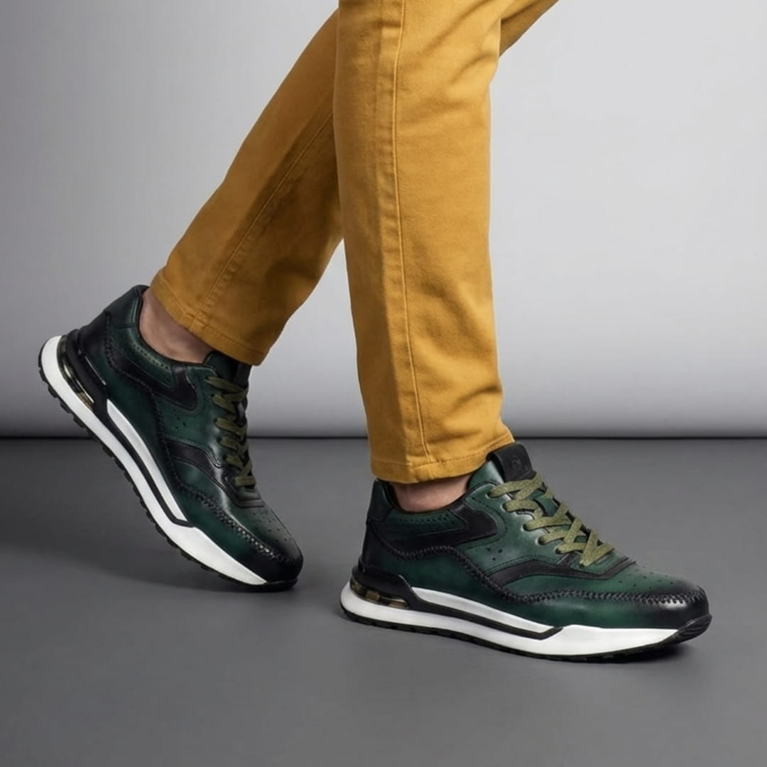 Alessandro Vieri Genuine Leather Oxford Sneakers – Smart Casual Comfort Shoes