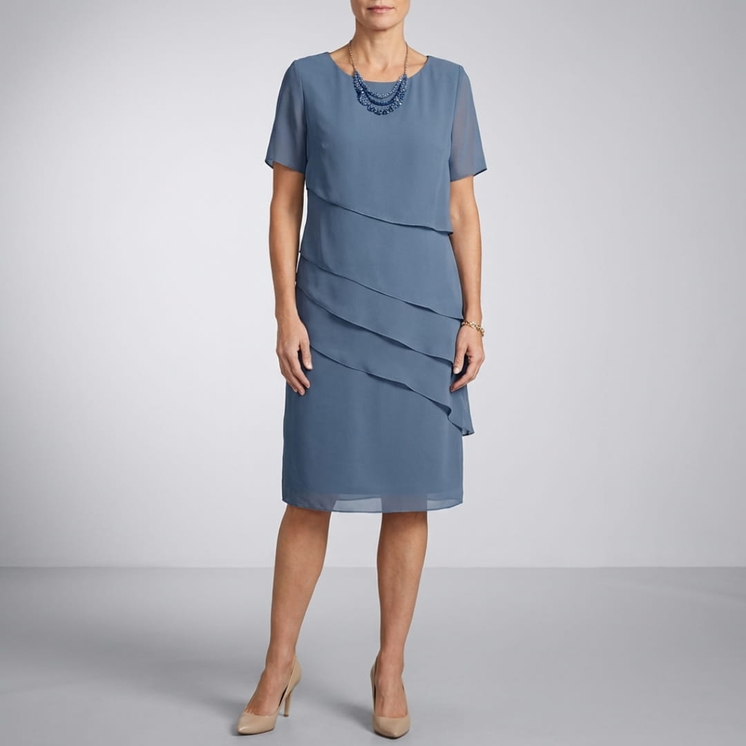 Claudia Women’s Maxi Dress – Long Sleeve Layered Design with Flattering Fit