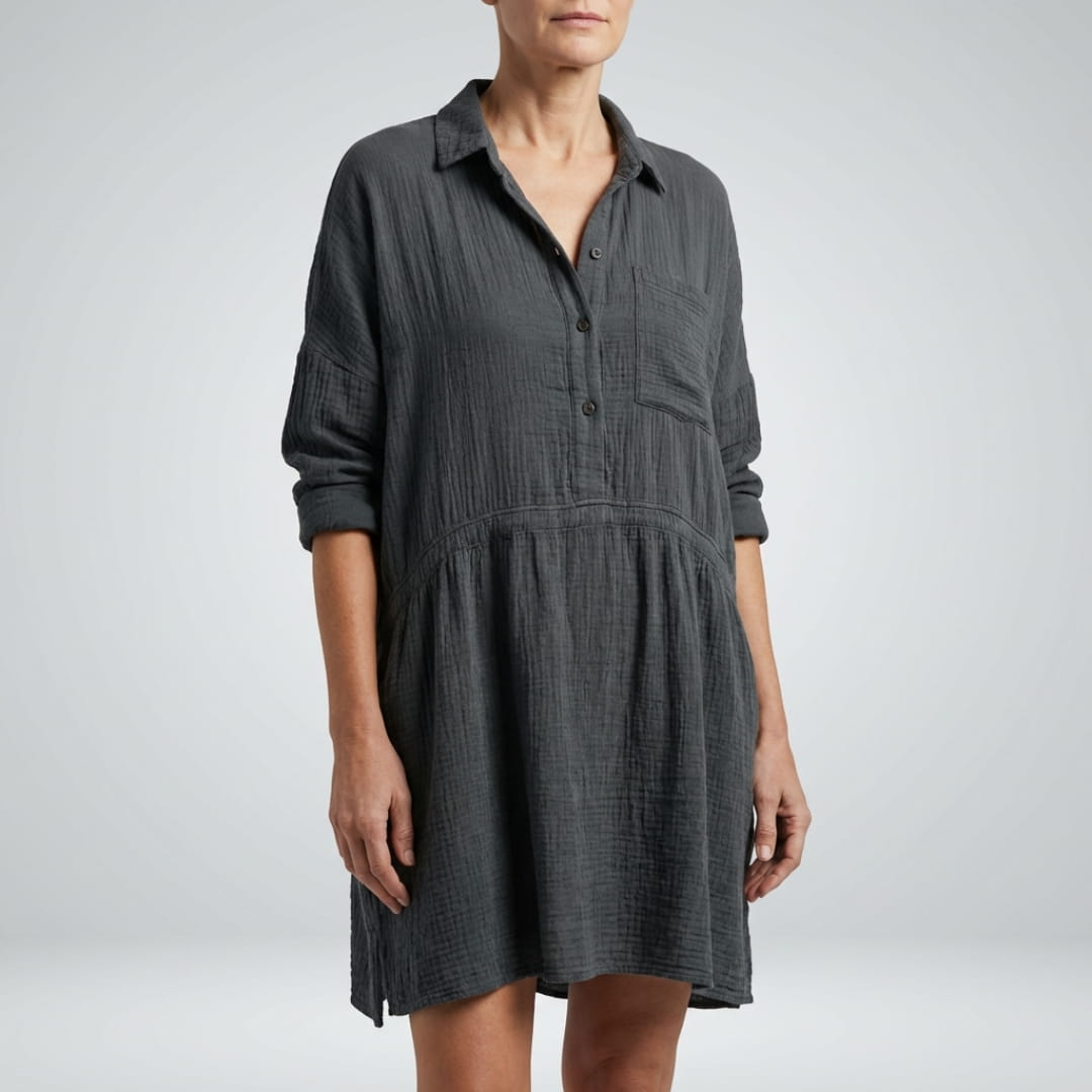 Margot Women’s Shirtdress – Relaxed Button-Up Design with Flattering Loose Fit