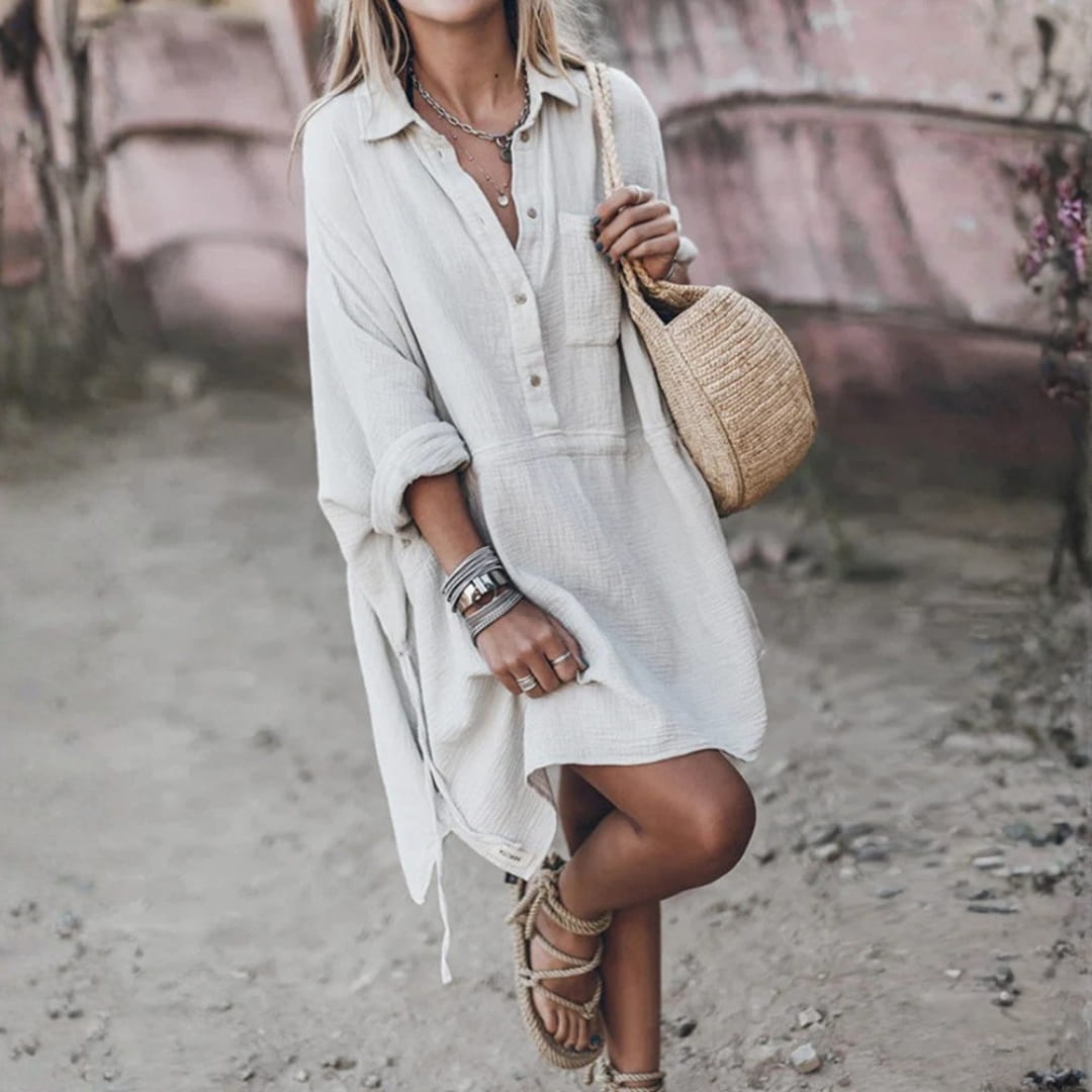 Margot Women’s Shirtdress – Relaxed Button-Up Design with Flattering Loose Fit
