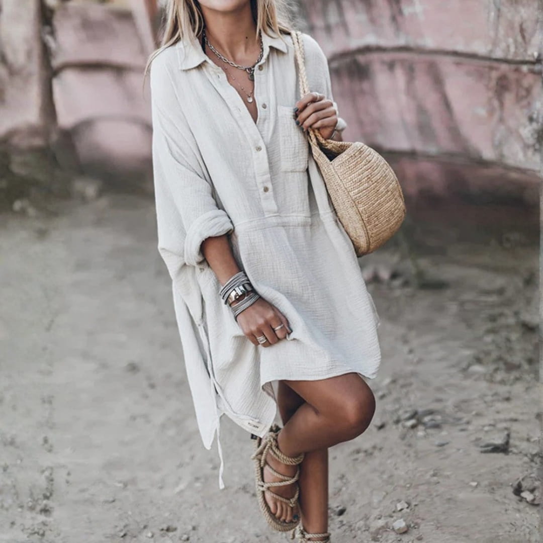 Margot Women’s Shirtdress – Relaxed Button-Up Design with Flattering Loose Fit