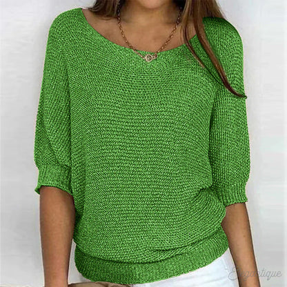 Alessia Women’s Knit Sweater – Lightweight Textured Pullover with Relaxed Fit