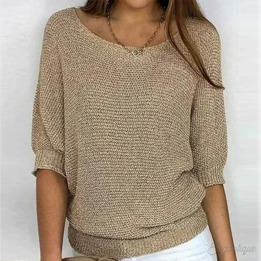Alessia Women’s Knit Sweater – Lightweight Textured Pullover with Relaxed Fit