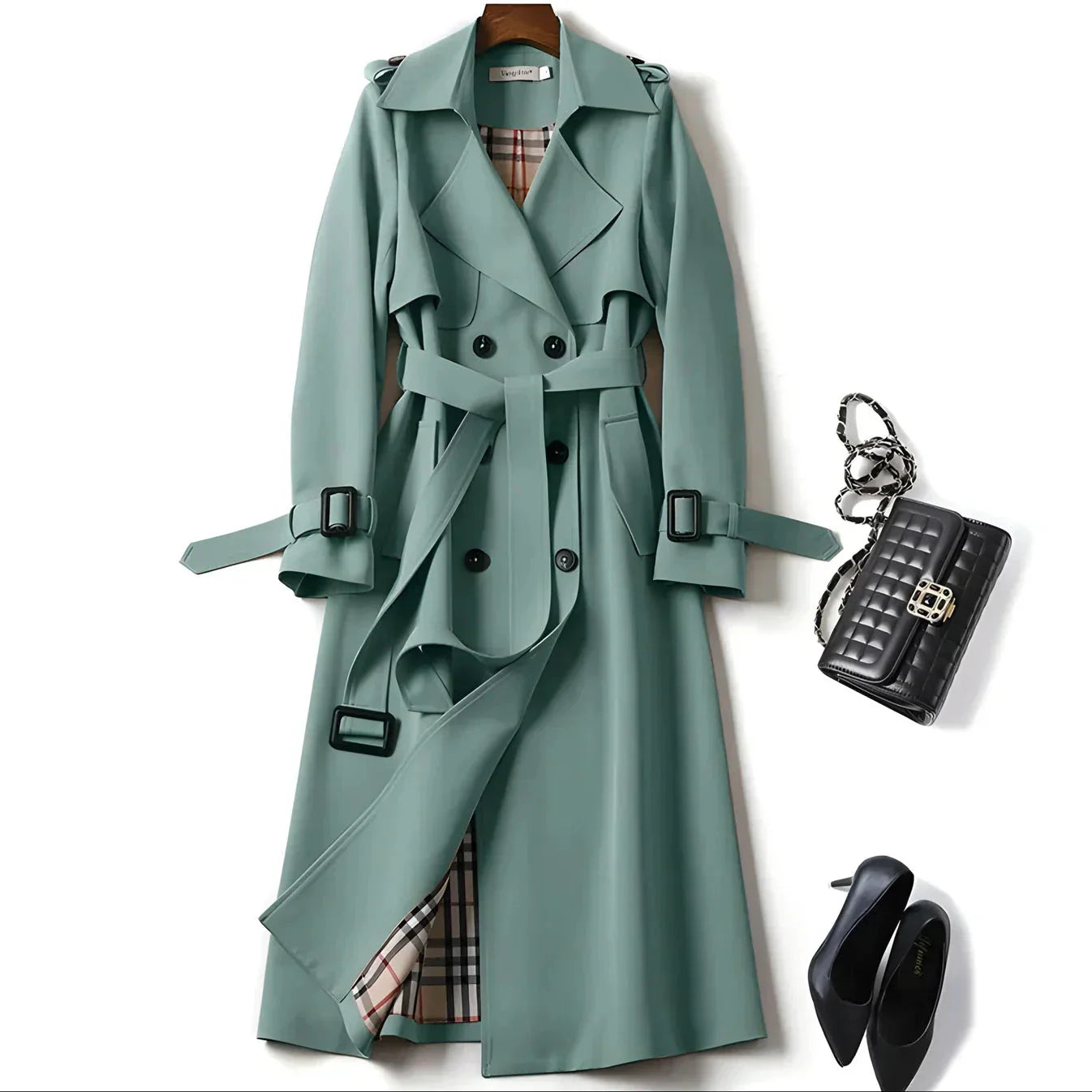 Adelina Women’s Trench Coat – Tailored Water-Resistant Mid-Length Outerwear