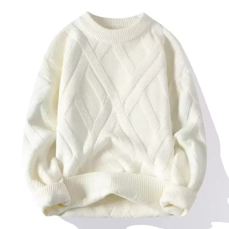 Giulio Men’s Cotton Sweater – Classic Cable Knit Jumper