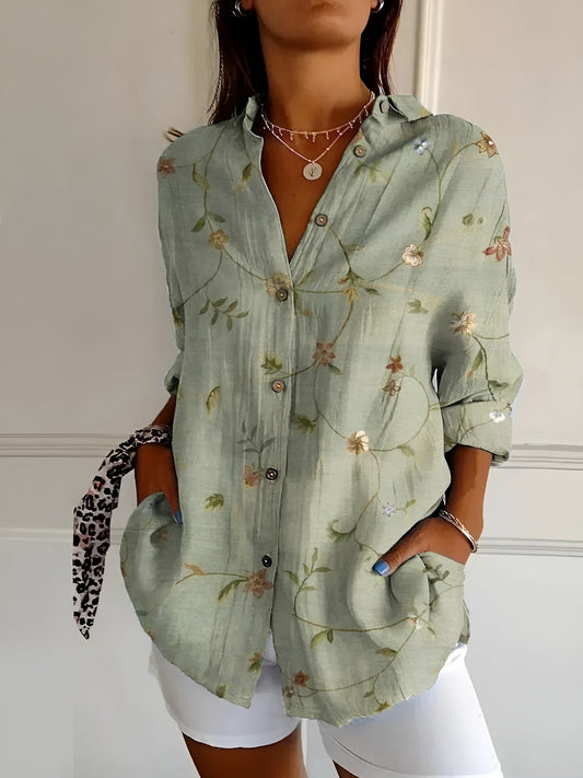 Maia Floral Cotton Blouse – Lightweight Breathable Fit for Everyday Style