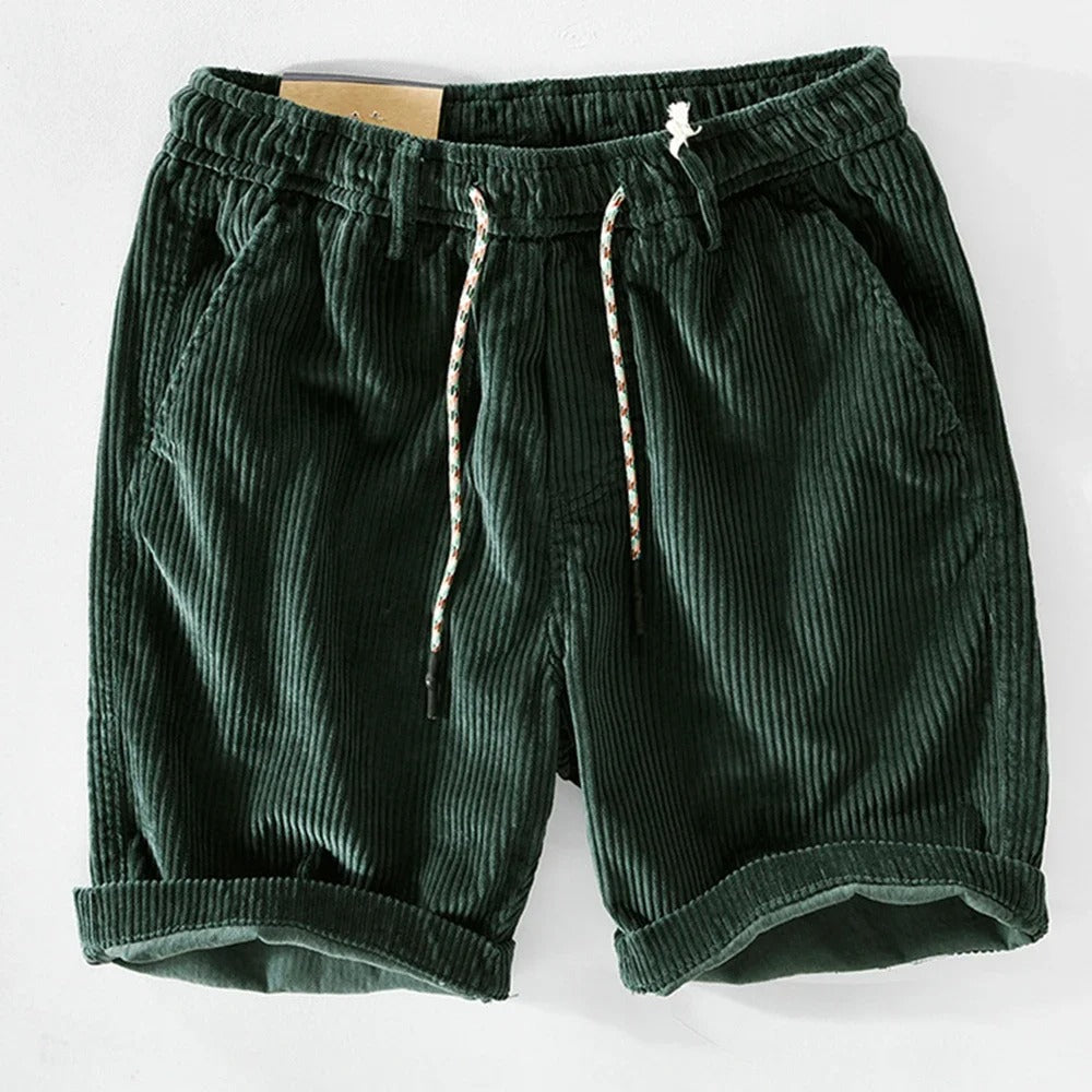 Enzo Soft Corduroy Shorts – Elasticated Waist Relaxed Fit Summer Shorts