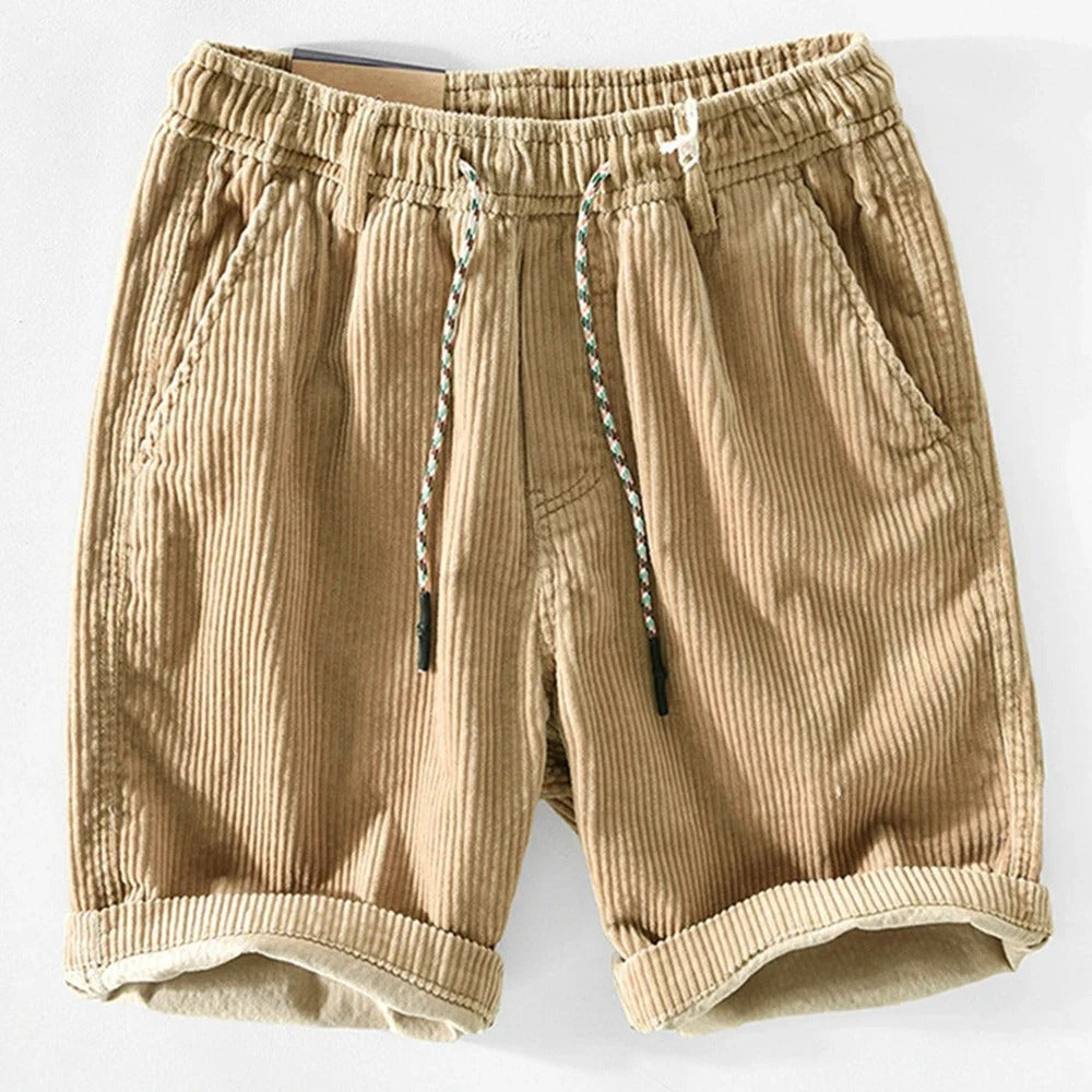 Enzo Soft Corduroy Shorts – Elasticated Waist Relaxed Fit Summer Shorts