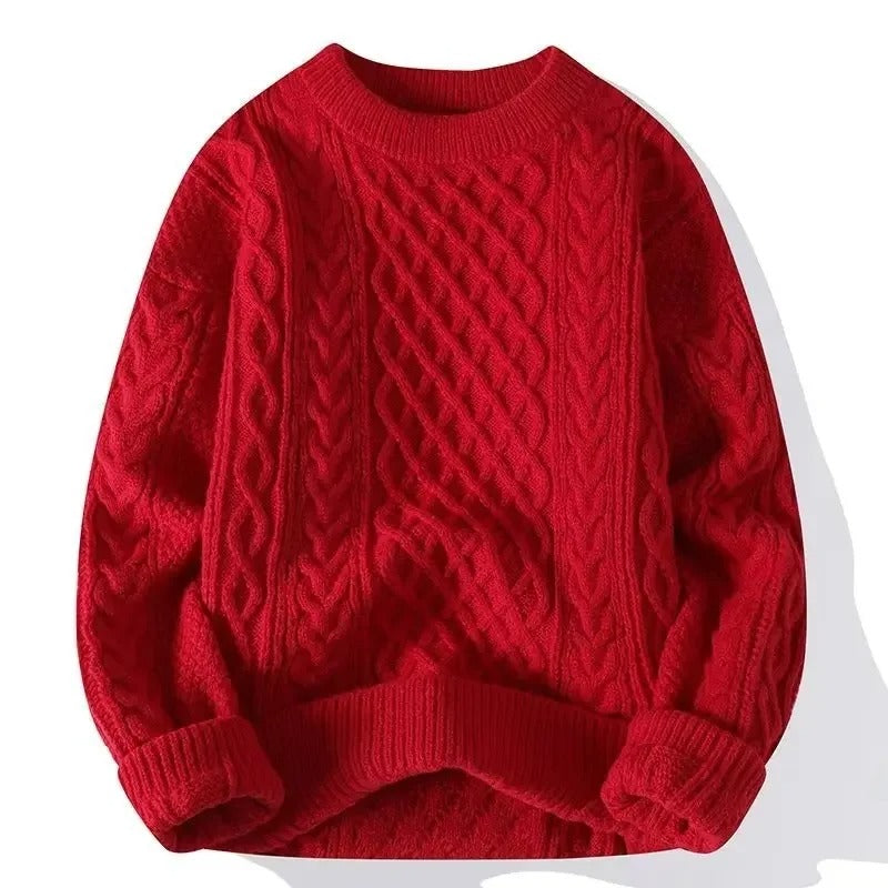 Giulio Men’s Cotton Sweater – Classic Cable Knit Jumper