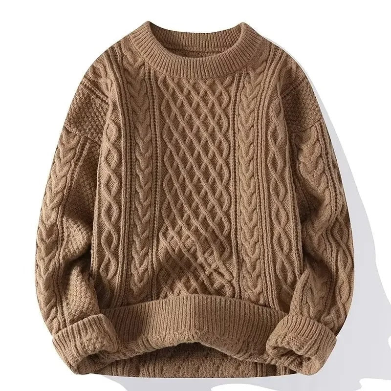 Giulio Men’s Cotton Sweater – Classic Cable Knit Jumper