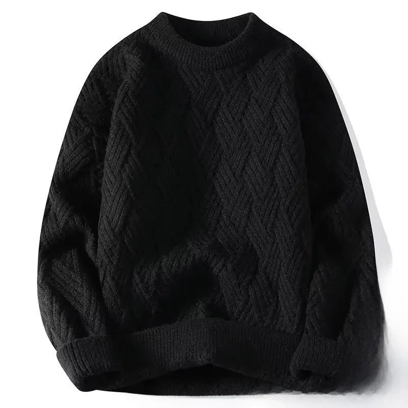 Giulio Men’s Cotton Sweater – Classic Cable Knit Jumper