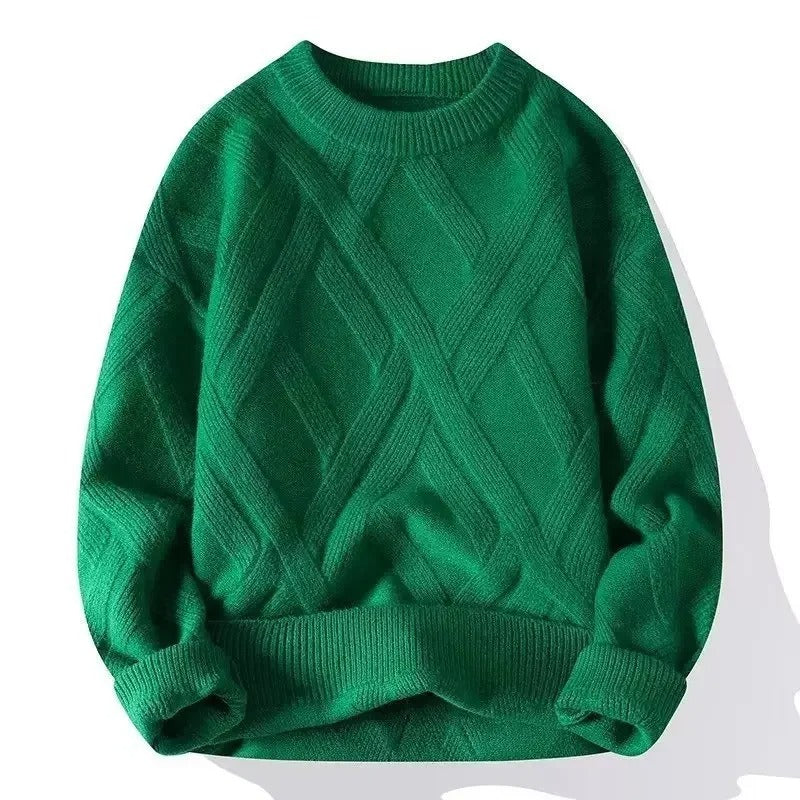 Giulio Men’s Cotton Sweater – Classic Cable Knit Jumper