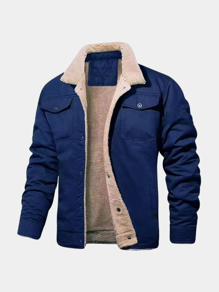 Hawthorne Men’s Fleece Bomber Jacket – Warm Vintage-Inspired Jacket