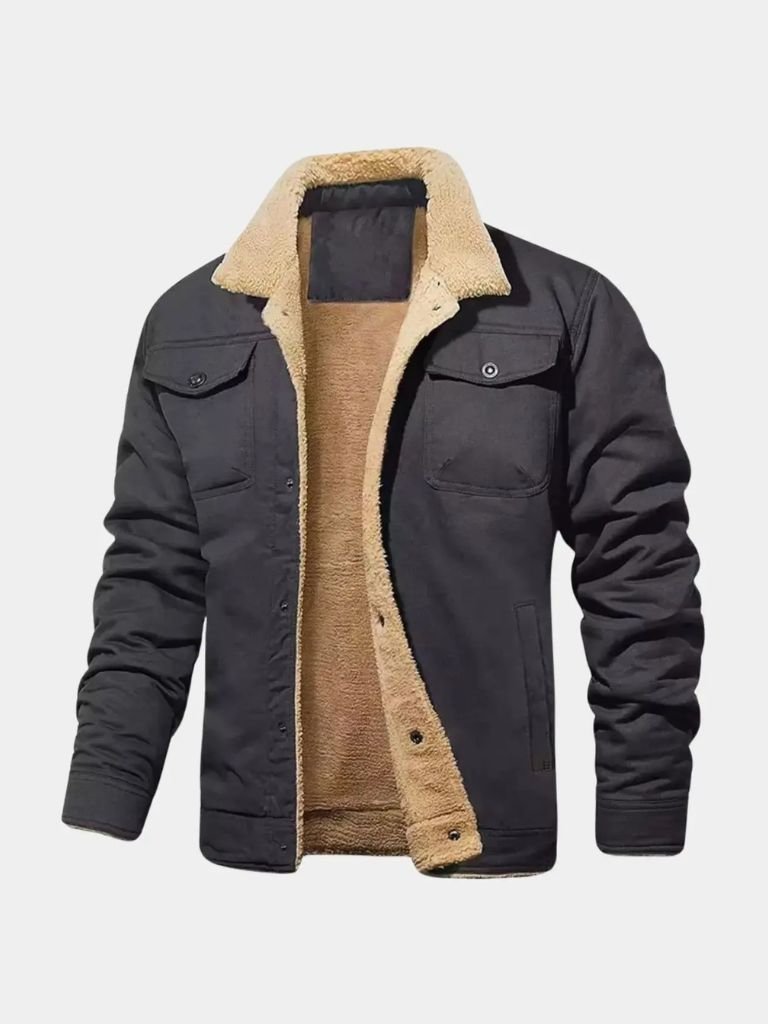 Hawthorne Men’s Fleece Bomber Jacket – Warm Vintage-Inspired Jacket