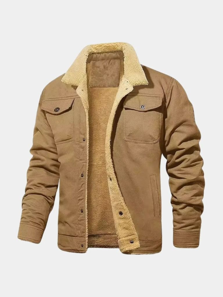 Hawthorne Men’s Fleece Bomber Jacket – Warm Vintage-Inspired Jacket