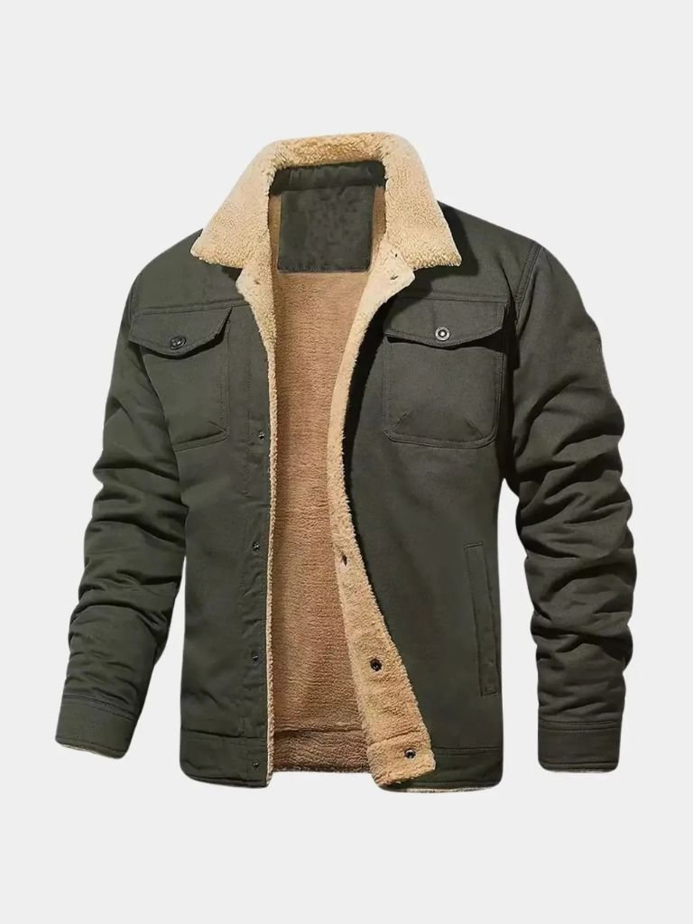 Hawthorne Men’s Fleece Bomber Jacket – Warm Vintage-Inspired Jacket