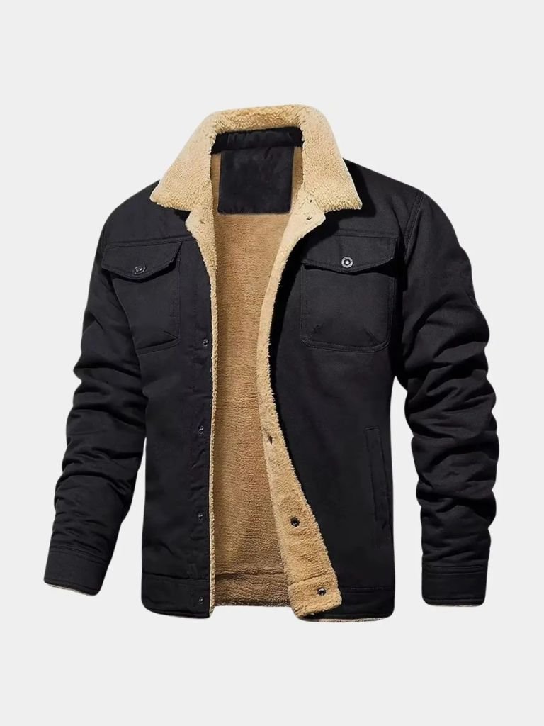 Hawthorne Men’s Fleece Bomber Jacket – Warm Vintage-Inspired Jacket