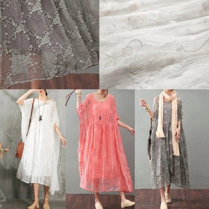 Soraya Midi Dress – Silk Cotton Blend with Lace Detail and Flowy Relaxed Fit