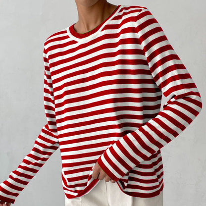 Amelia Women’s Striped Long Sleeve Shirt – Cotton Blend with Classic Fit
