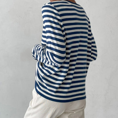Amelia Women’s Striped Long Sleeve Shirt – Cotton Blend with Classic Fit