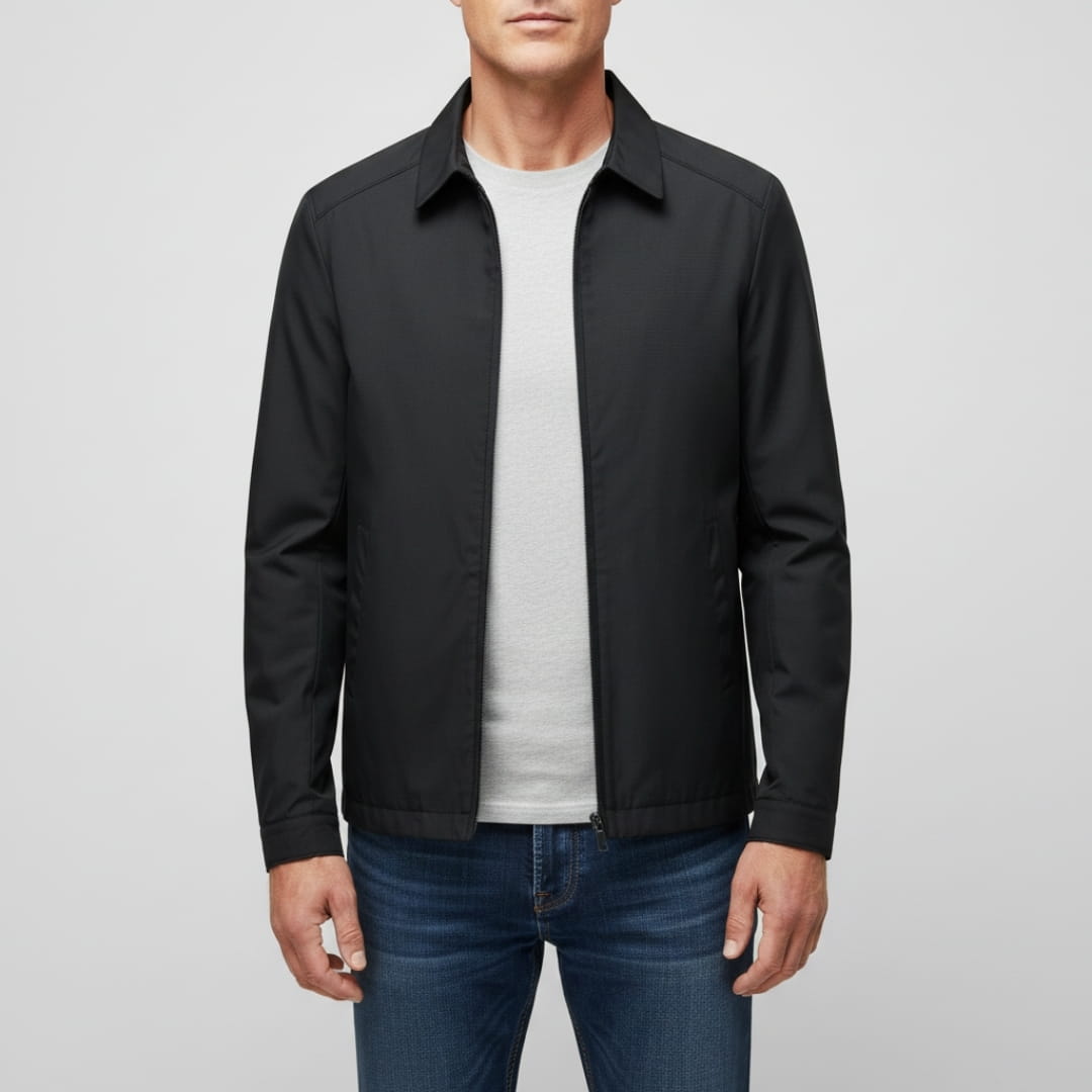 Edward Classic Collared Lightweight Jacket – Harrington Business Casual Outerwear