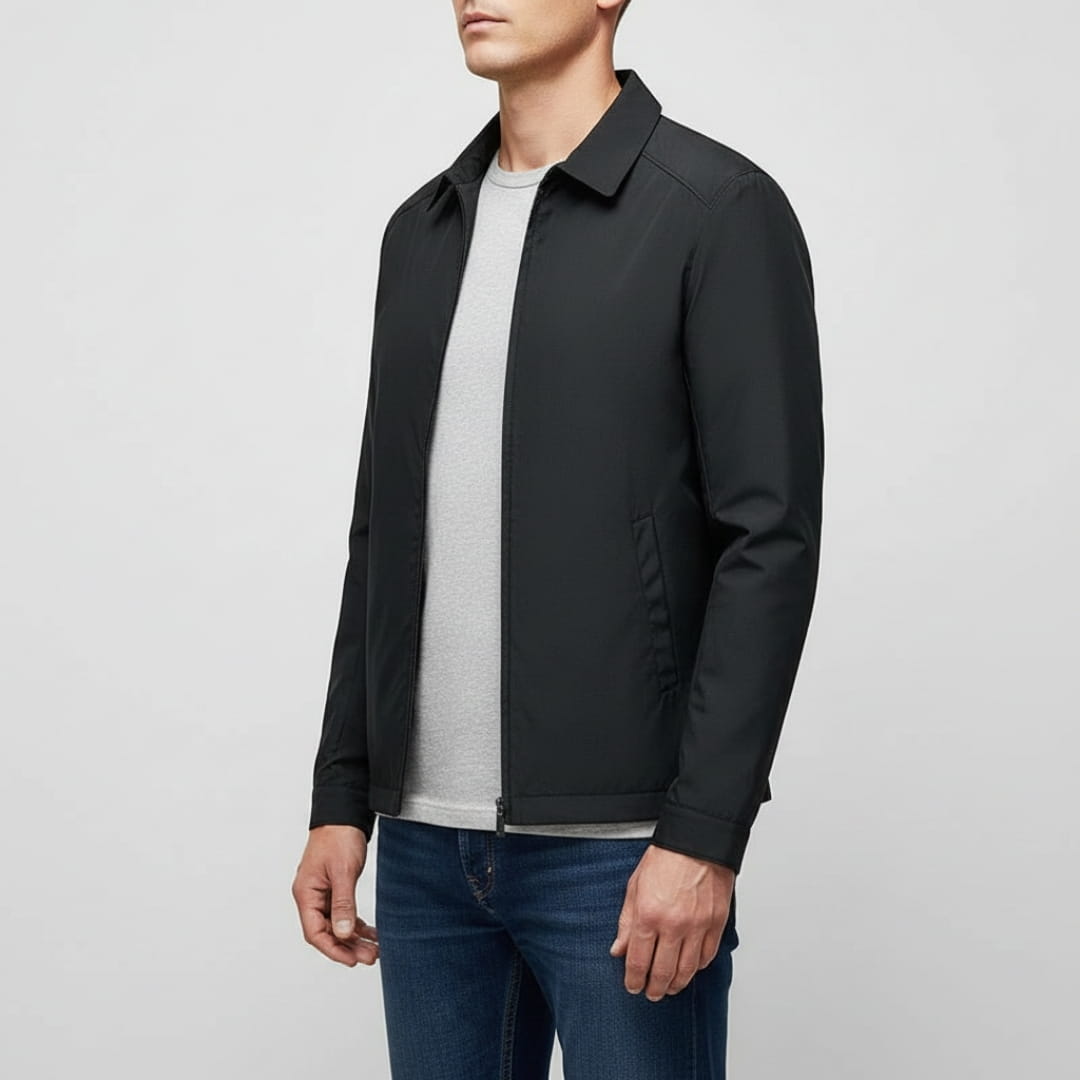 Edward Classic Collared Lightweight Jacket – Harrington Business Casual Outerwear