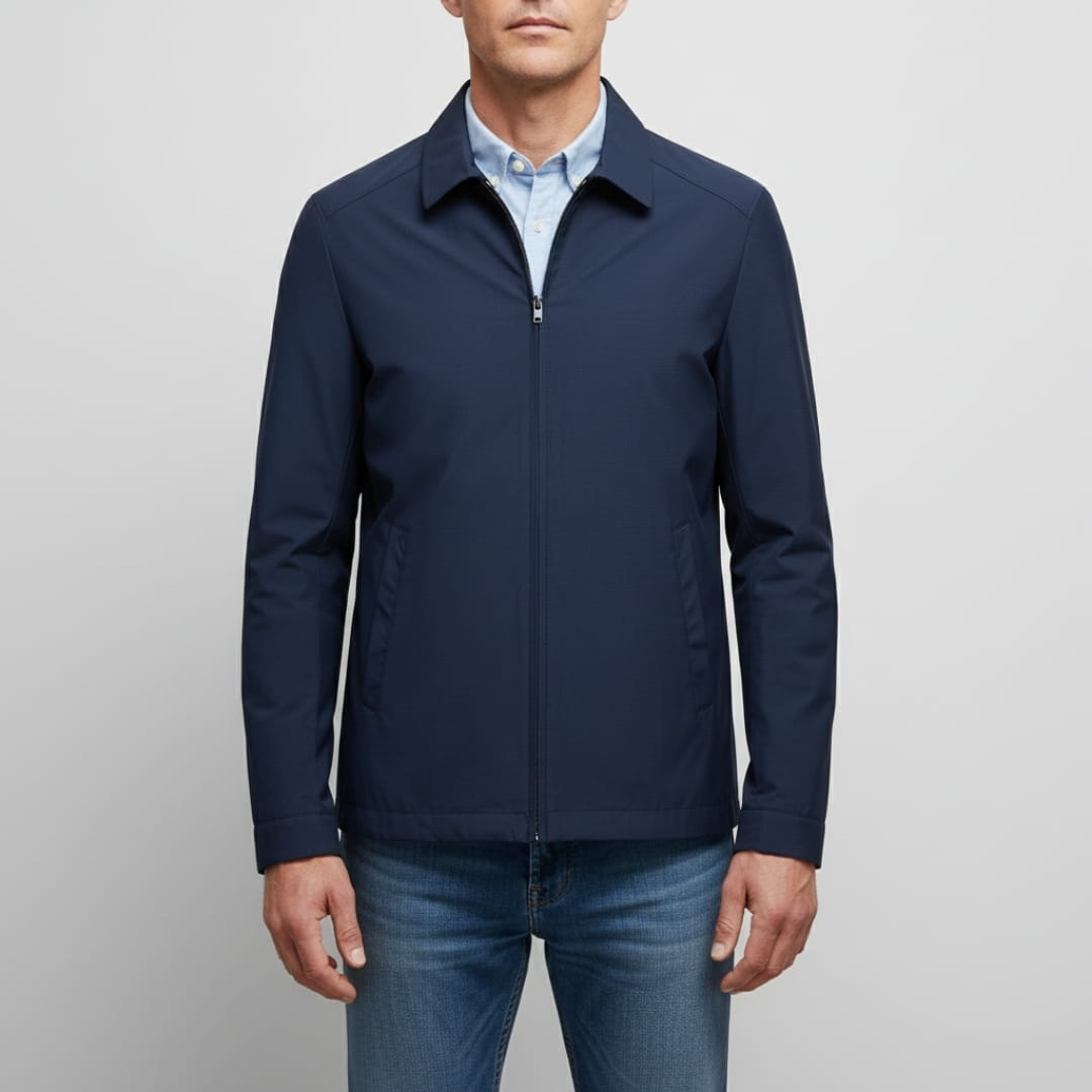 Edward Classic Collared Lightweight Jacket – Harrington Business Casual Outerwear