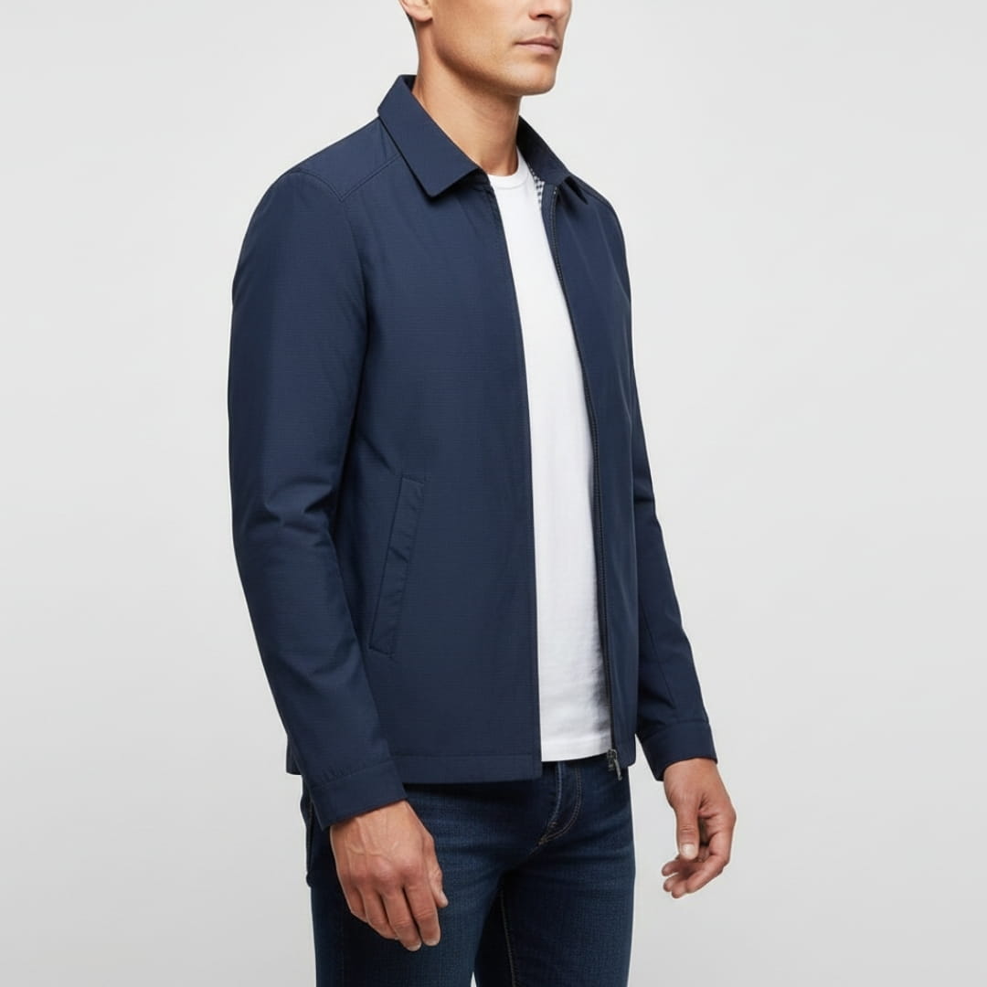 Edward Classic Collared Lightweight Jacket – Harrington Business Casual Outerwear