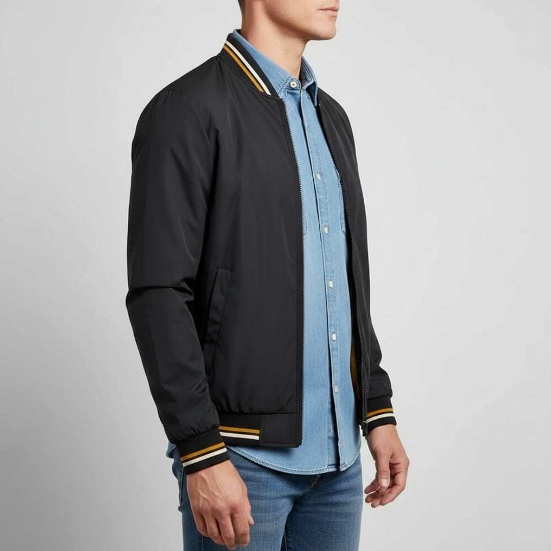 Andrew Nanosilk Ribbed Lightweight Jakcet - Zip Up Transitional Jacket