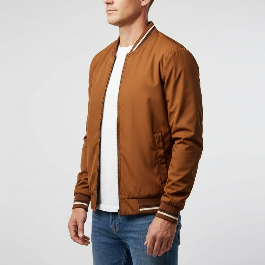 Andrew Nanosilk Ribbed Lightweight Jakcet - Zip Up Transitional Jacket